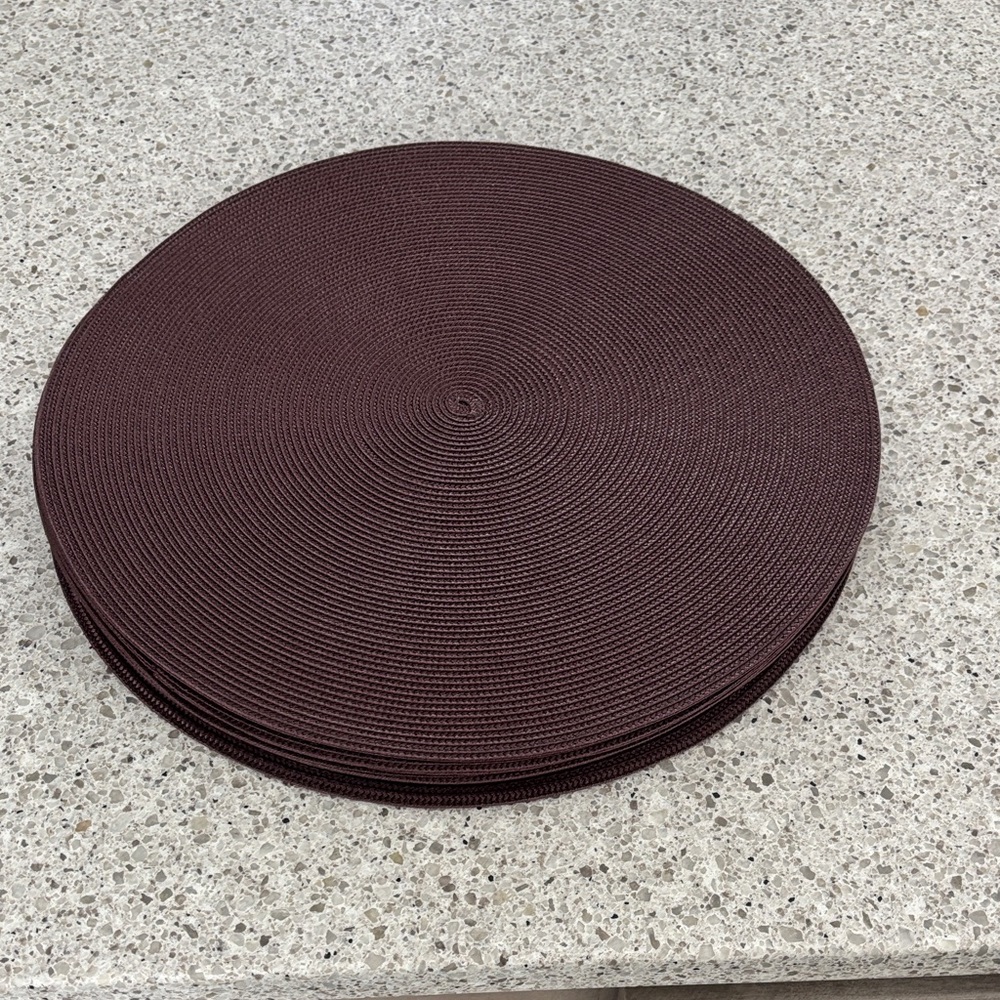 Elegant Brown Woven Placemat Set 8 total new with tags